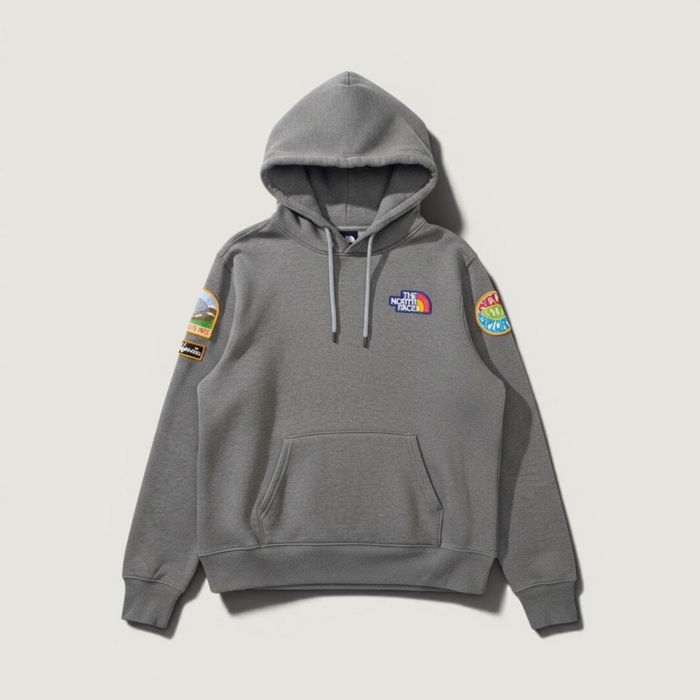 The North Face Hoodie California Patch Grey Medium